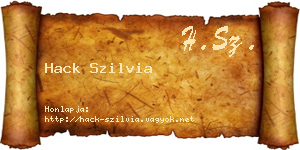 Hack Szilvia névjegykártya