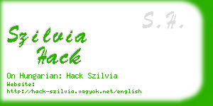szilvia hack business card